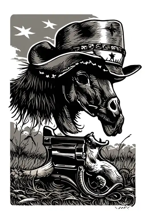 Texas Themed Tattoo Design