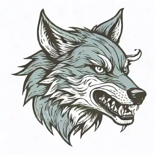 Angry Wolf Head
