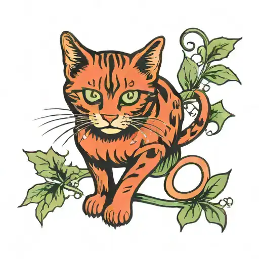 Red Cat With Green Eyes