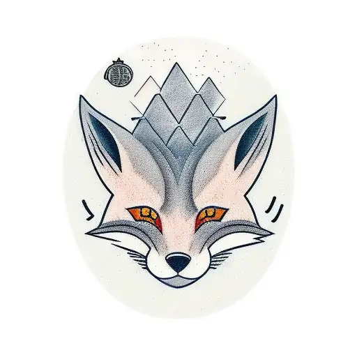 Fox Combined With Typical Japanese Things