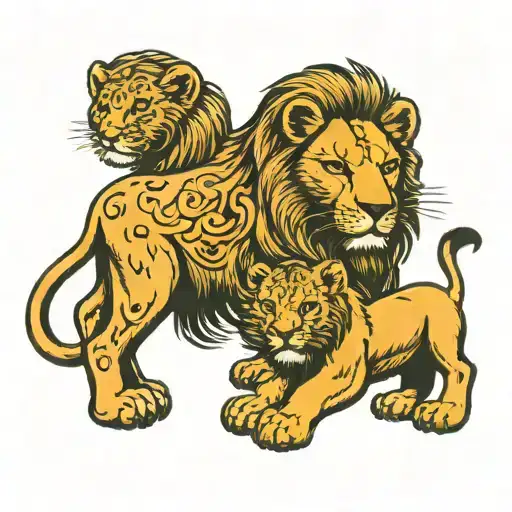 Lion And Lion Cub