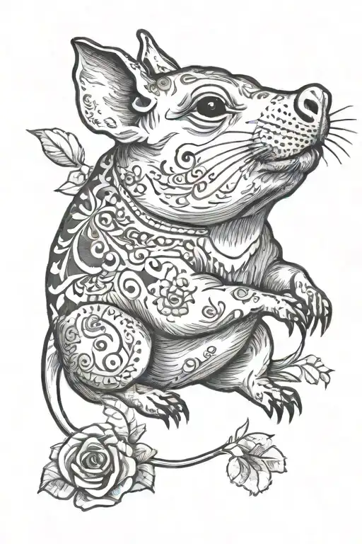 Black And White Skinny Pig As Emilio Zapatas