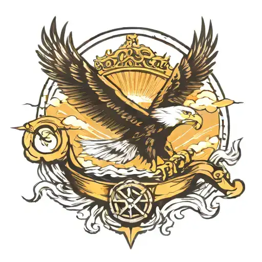 War Planes And Eagle And Anchor