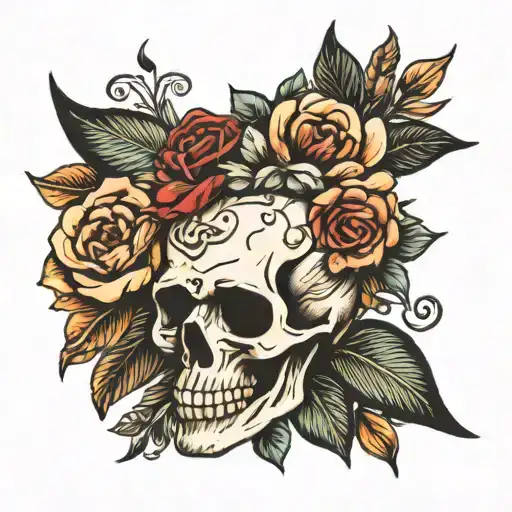 Skull And Flowers