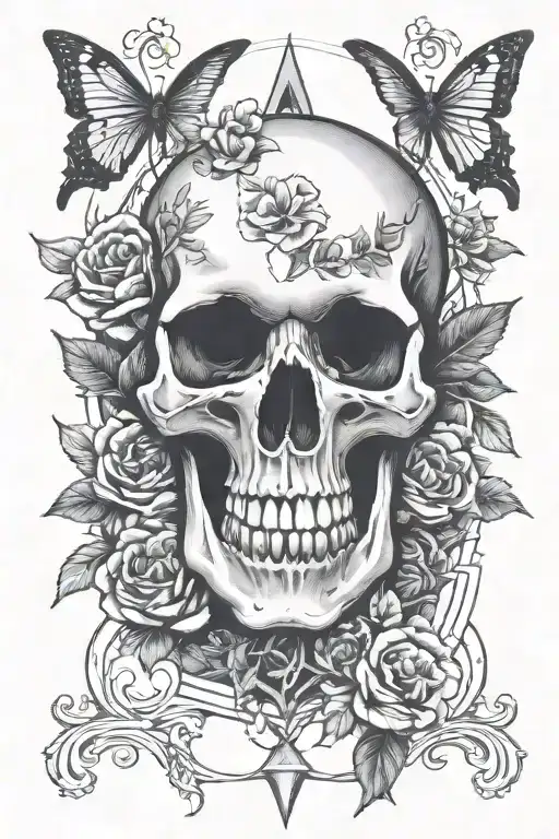 Skull Flowers Hourglass