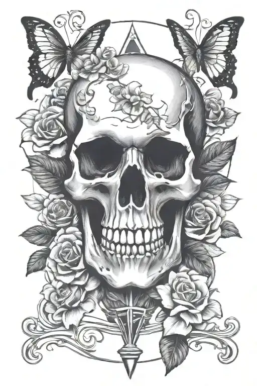 Skull Flowers Hourglass