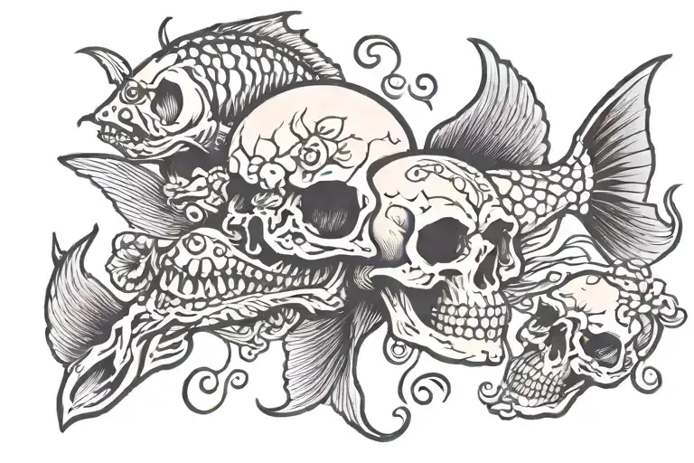 Skull And Fish