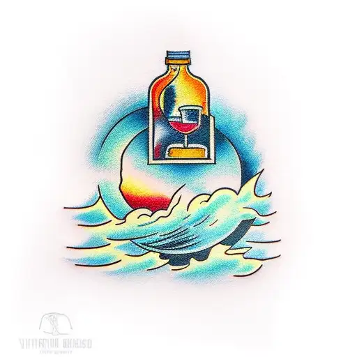 A Sunset Inside A Glass Bottle