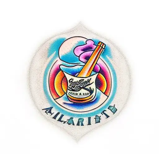 A Glass Bottle With A Sunset Inside