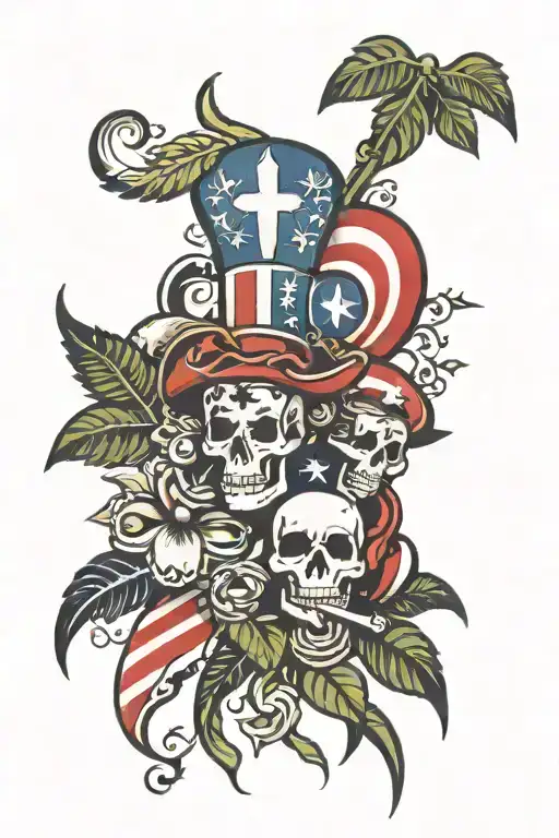 Blend Puerto Rican And American Symbols In An Abstract Tattoo Design