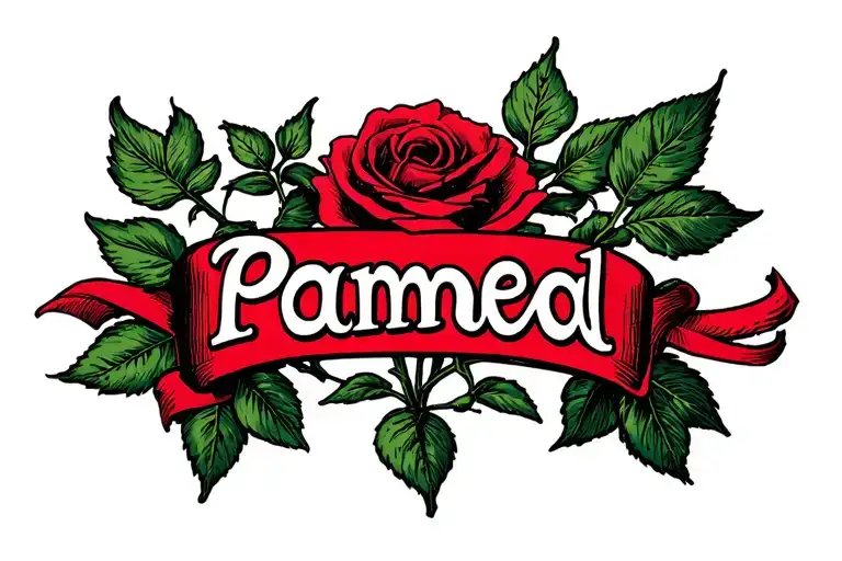 Rose With The Name Pamela As The Stem