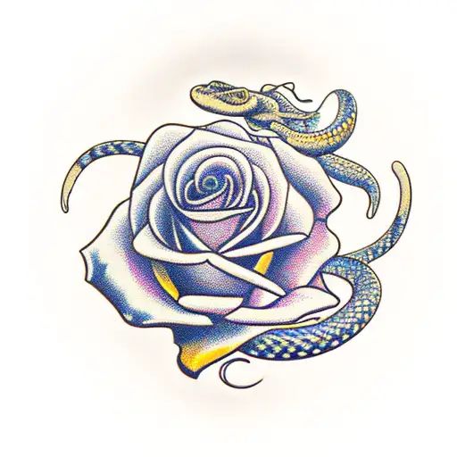 Yellow Roses Background With Rattlesnakes Dagger Foreground