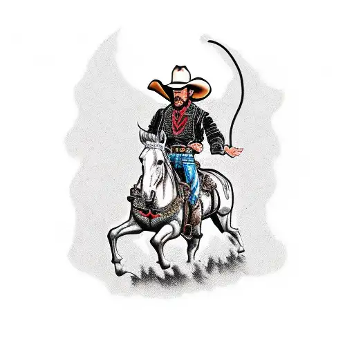 Western Cowboy On Horse