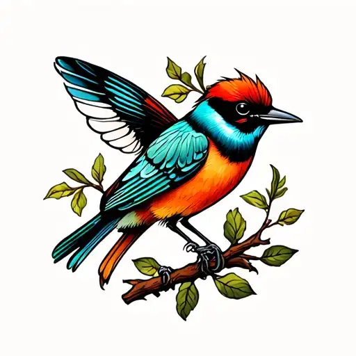 American Traditional Style Scissor Tail Fly Catcher Bird