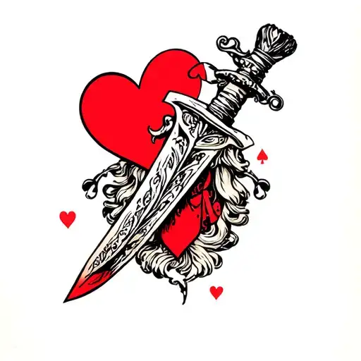 Queen Of Hearts Getting Stabbed With A Dagger