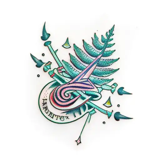 Dagger With Northern Buckler Fern