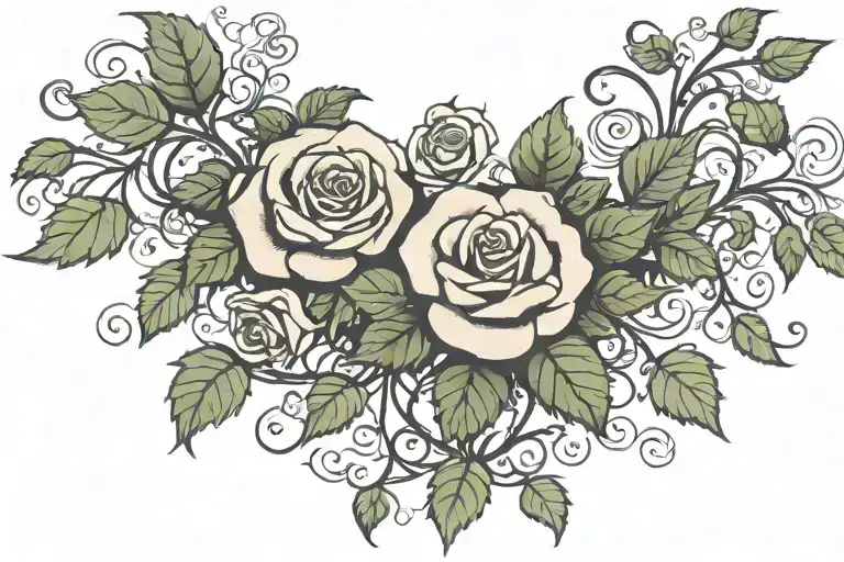 Rose Vines With Ivy Vines Chest Piece