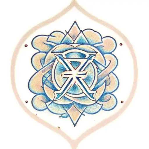 Lambda Symbol With Floral Pattern