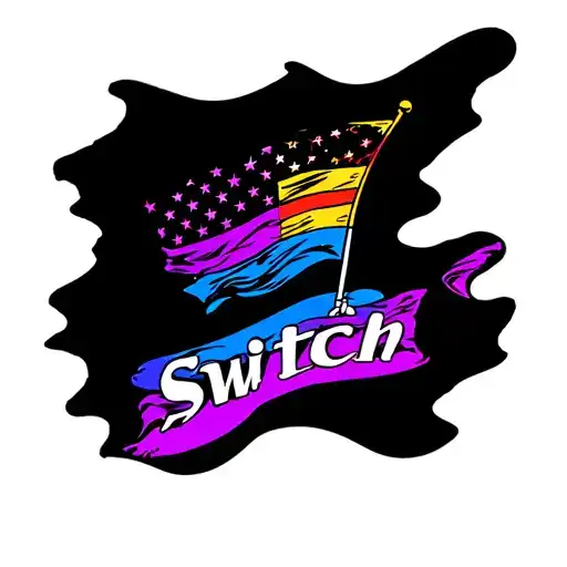 Bisexual Flag With Word 'Switch' Underneath