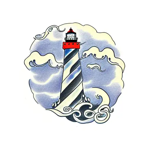 Kraken Attacking A Lighthouse