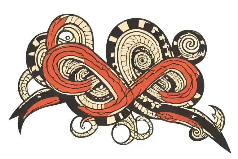 A Figure 8 With 4 Black Lines And A Red Line As The Center Figure 8