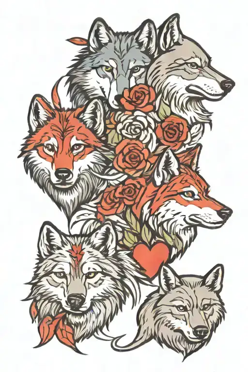 Family Of Five Wolf Pack