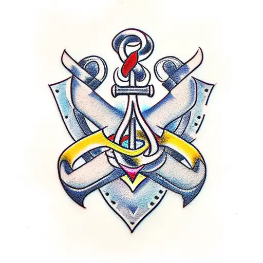 Anchor And Laurel Wreath