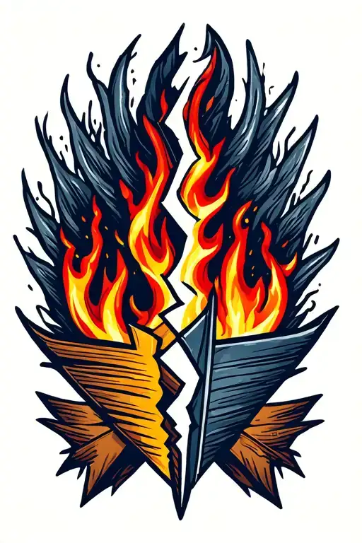 The Arrow Is Broken In Half In Fire
