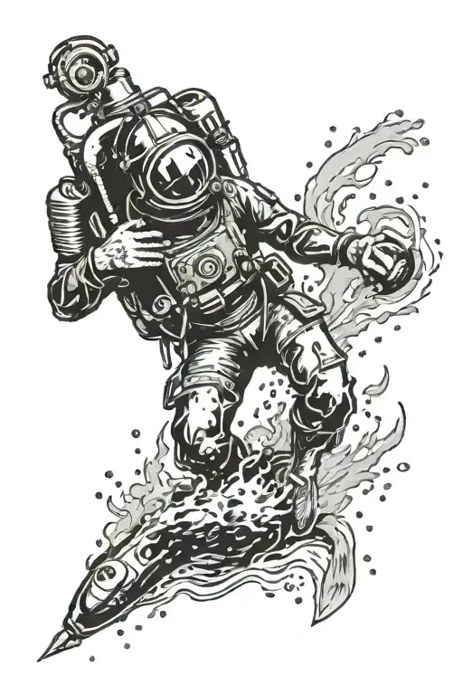 Female Diver Doing Military Seal And Eod Mission With Mines In The Water And Explosion