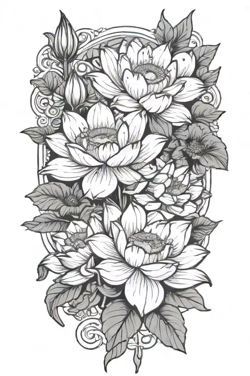 Lotus Flowers And Poppies