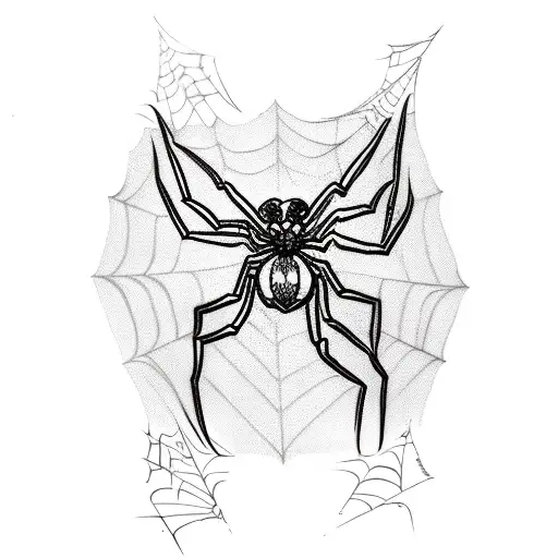 Spider Web With Tattooed Lady Hanging Shibari Style