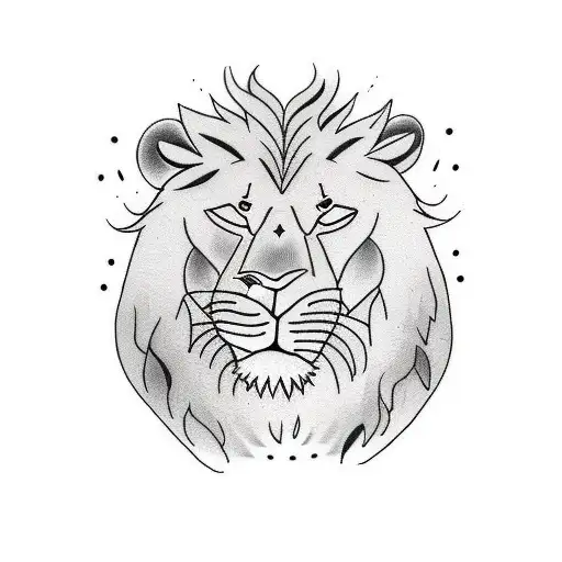 Lion With Lioness And Lion Cub