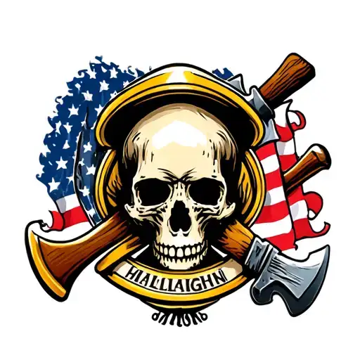 Skull And Axe And Halligan Fallen Firefighter