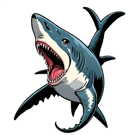 Traditional Style Tattoo Of A Hammerhead Shark Humanoid