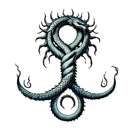 Jormungandr Circle Yggdrasil Intertwined