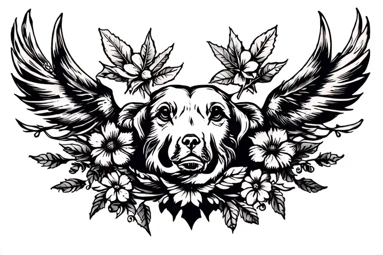 Chest Piece Incorporating Elements Of Nature And Family