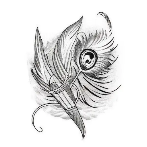 Peacock Feather And Trident