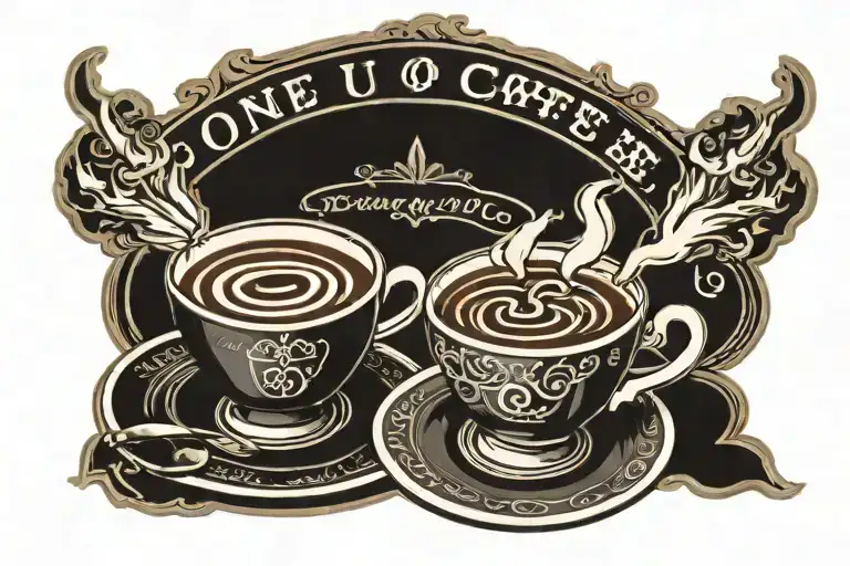 One Cup Of Coffee Next To A Bowl Of Coffee