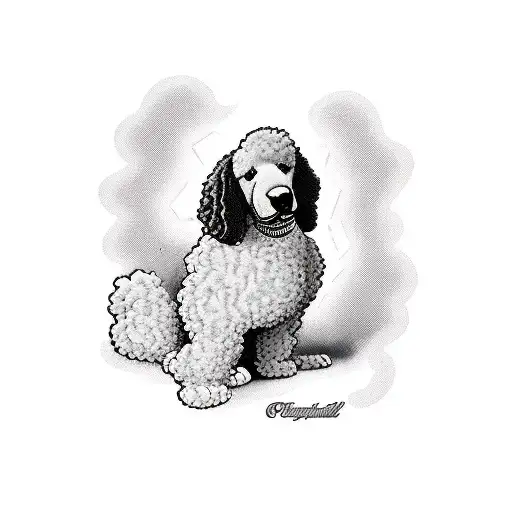 Black Standard Poodle In Continental Show Trim