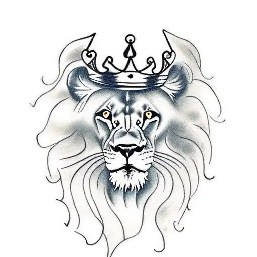 Lion With Scar And A Crown