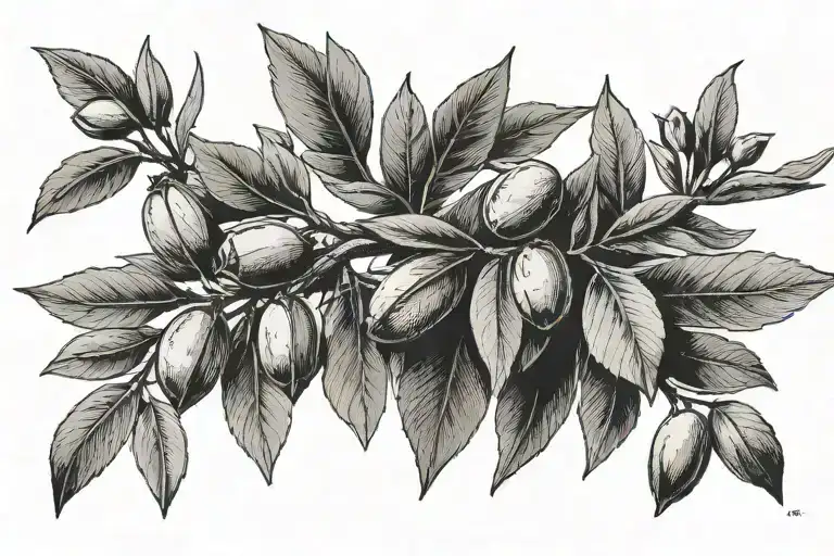 Black And Greyscale Olive Branch