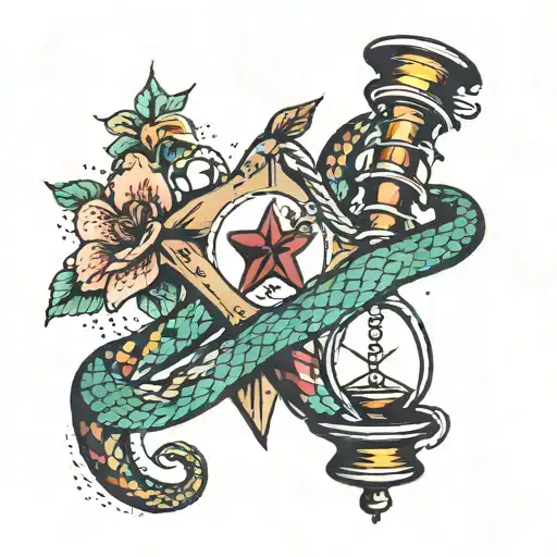 Snake And Hourglass And Star