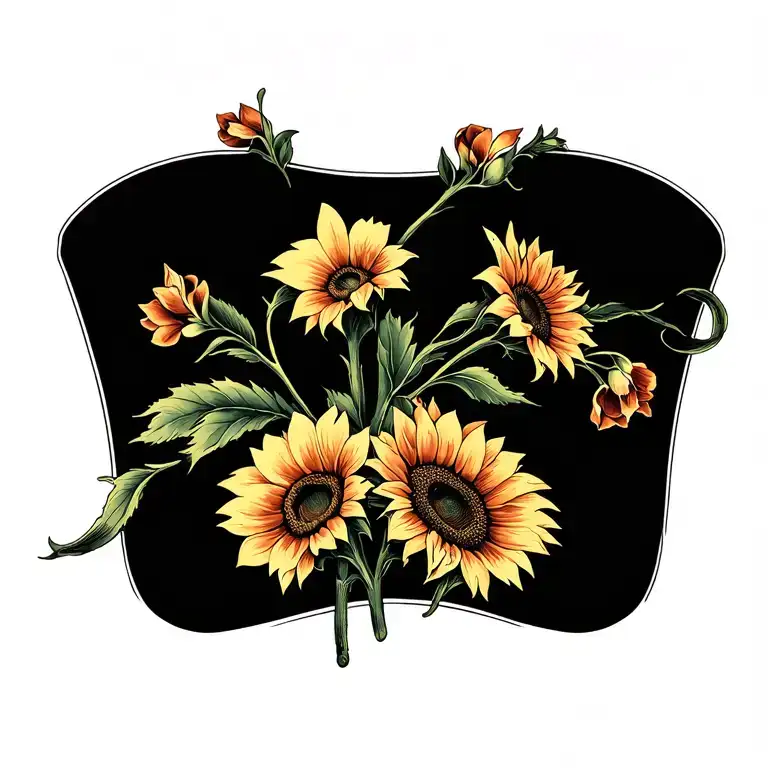 Orchids And Sunflowers