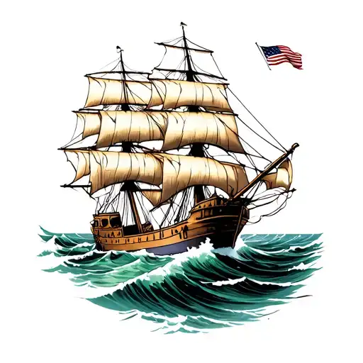 Clipper Ship In Stormy Seas