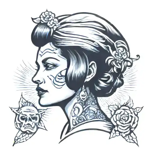 Gangster Woman's Head