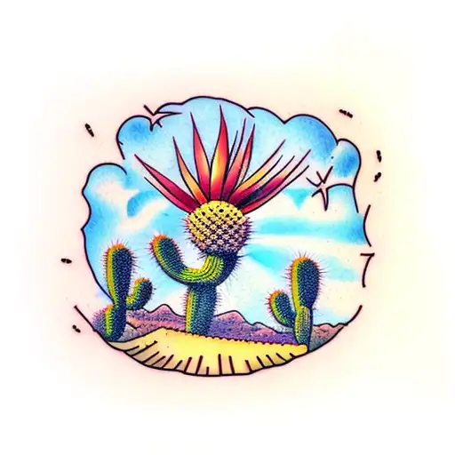 Wheat Field And Cactus