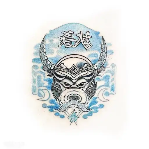 Chinese Style On Back Maori Style On Arm Right Viking Style Arm Left