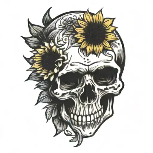 Sunflower And Skull