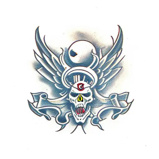 Griffin On Top Of Skull