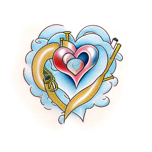 Heart With Word Digops At Center